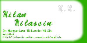 milan milassin business card